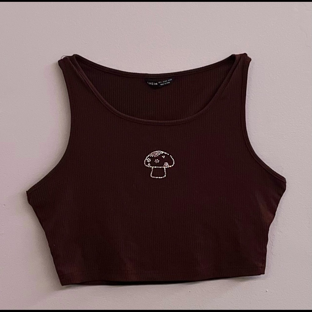 Brown Sequin Mushroom 🍄 Tank Top
